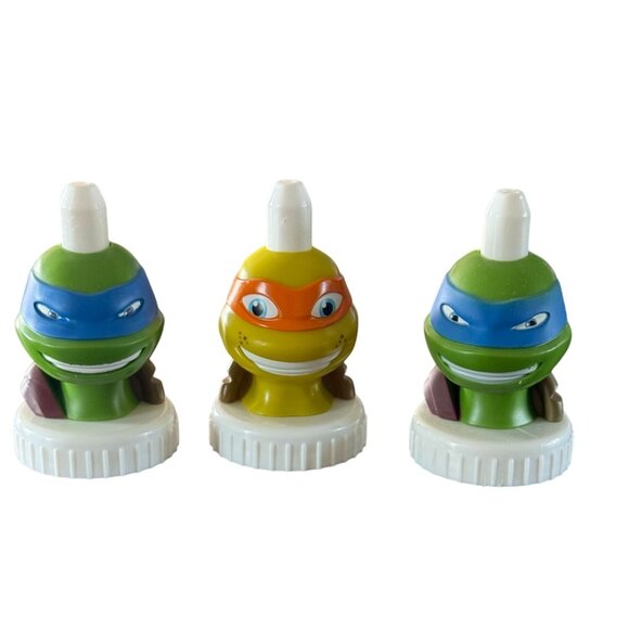 Good 2 Grow Bottle Toppers Lot of 3 TMNT Teenage Mutant Ninja Turtles - Picture 1 of 2